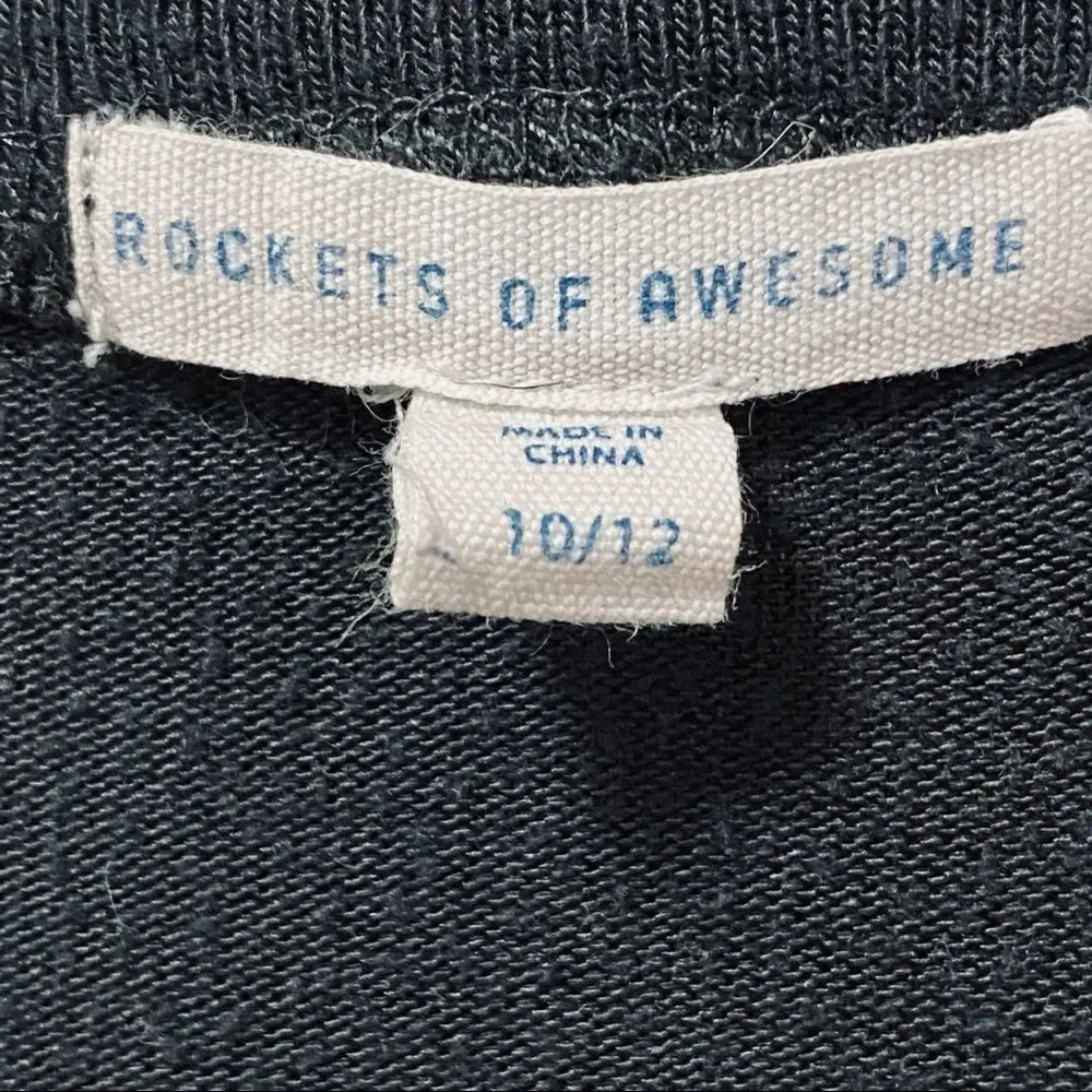Rockets of Awesome Washed black crewneck soft long sleeve shirt top 10 12
